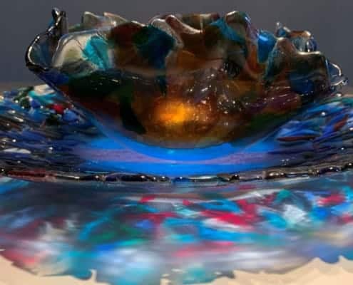 Mark Benne Marks Glass fusion - 2 delige fruitschaal multi colour/blauw