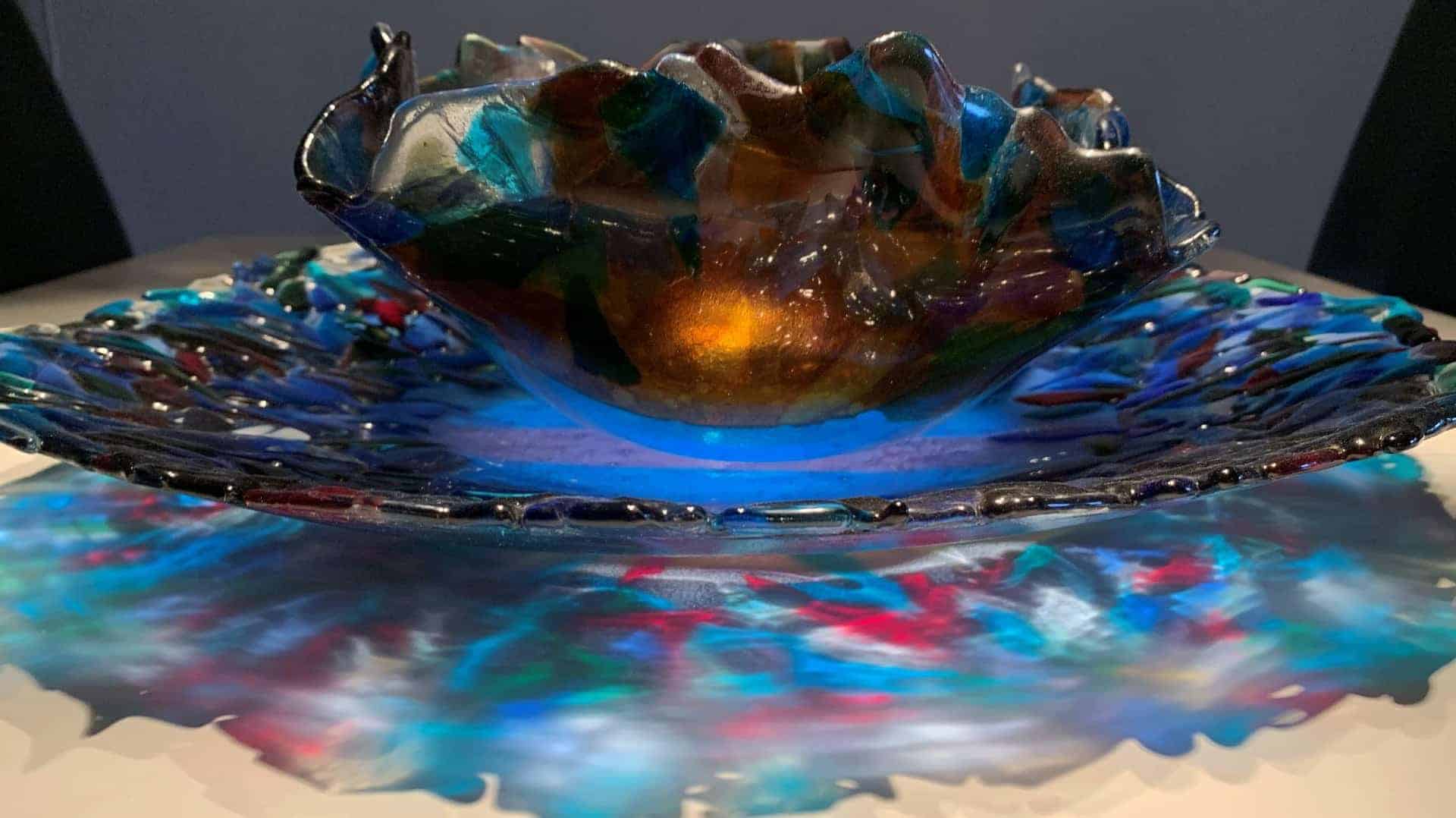 Mark Benne Marks Glass fusion - 2 delige fruitschaal multi colour/blauw